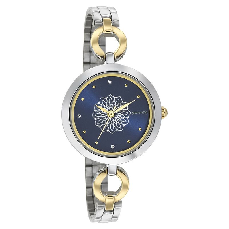 Sonata Wedding Blue Dial Women Watch With Stainless Steel Strap NR8147BM01