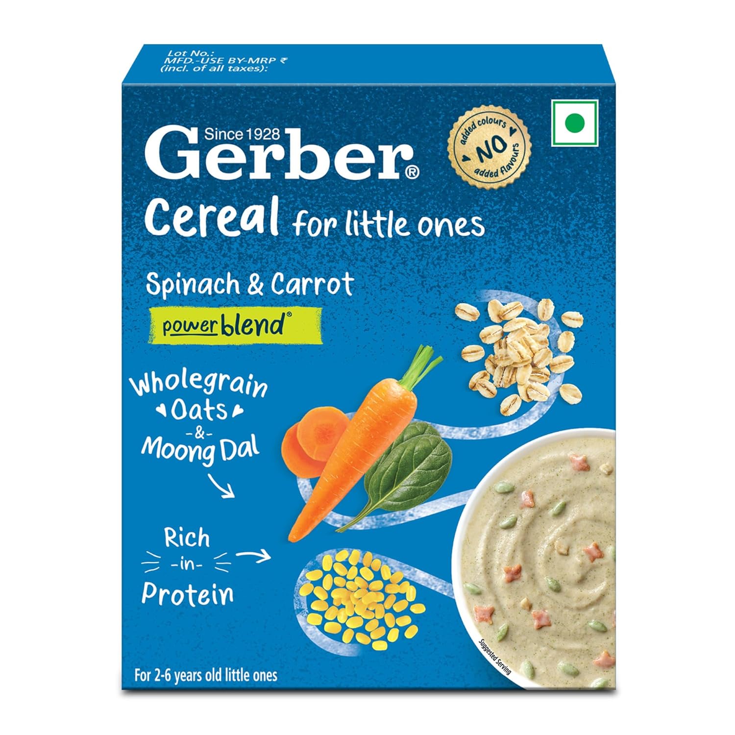 Nestle GERBER Cereals - Spinach & Carrot, 300g