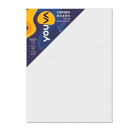Navneet Youva | Primed Canvas Board for Acrylic and Oil Colour Painting | 12x16 inch | for Students and Budding Artists
