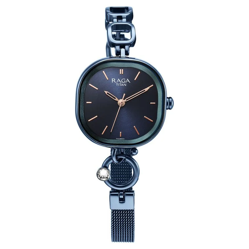 Titan Raga Delight Blue Dial Analog Metal Strap Watch for Women