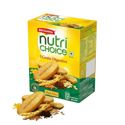 Britannia NutriChoice 5 Grain Digestive Multigrain Biscuits - High Fibre, 200 g