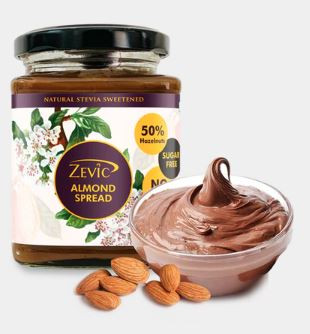 ZEVIC SUGAR FREE BELGIAN KETO CHOCOLATE ALMOND SPREAD WITH 50% ALMONDS