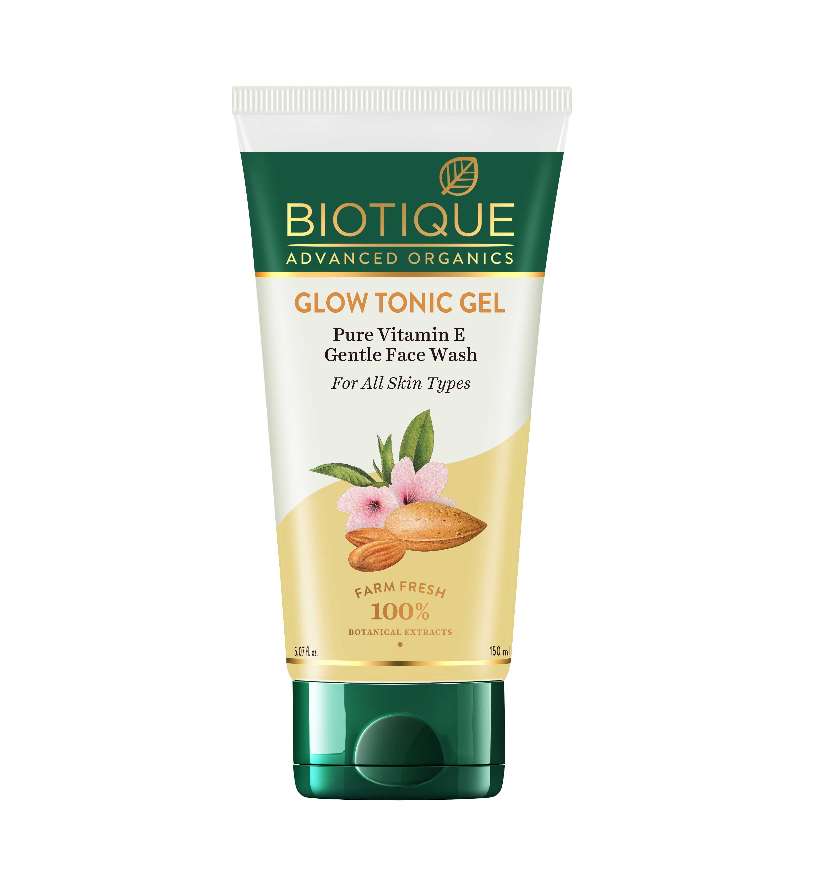 Biotique Glow Tonic Gel Pure Vitamin E Gentle Face Wash 150ml