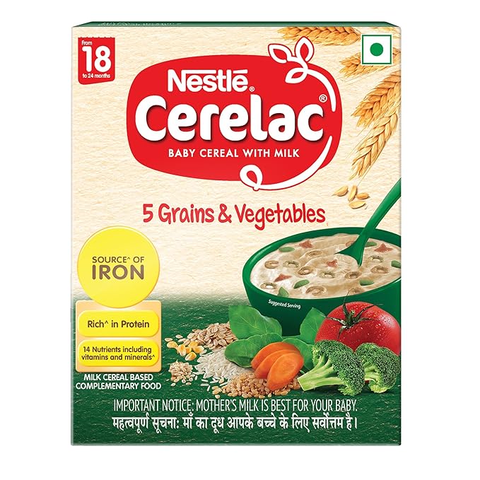 Nestle Cerelac Baby Cereal with Milk , 5 Grains & Vegetables 300g