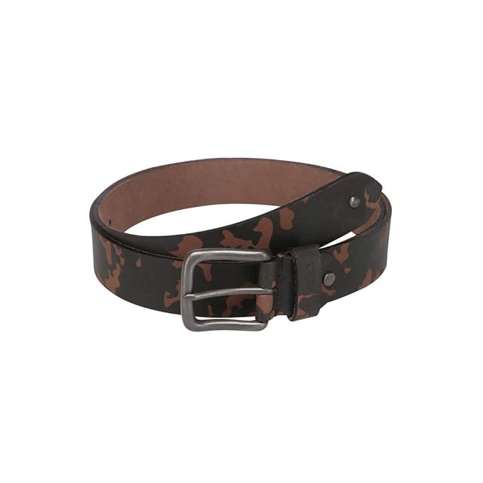 Fastrack Mens Leather Buckle Closure Casual Belt (Brown_X-Large)
