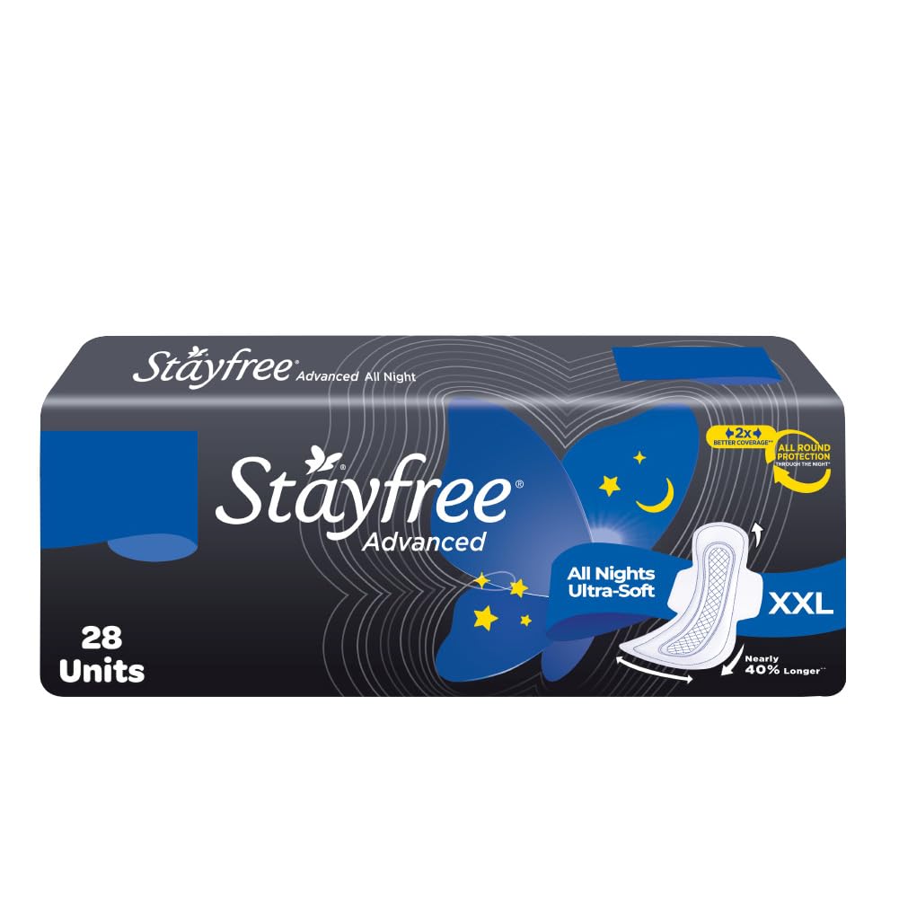 Stayfree Advanced XXL | 28 Pads | All Night Ultra Comfort Sanitary Pads