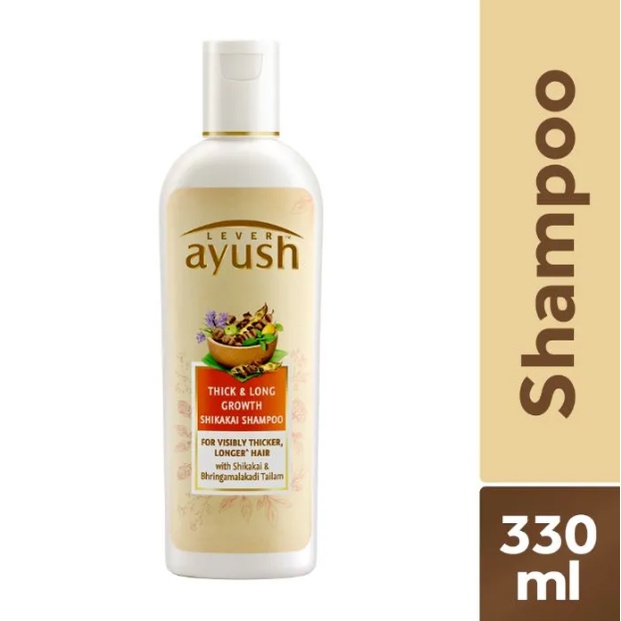 Ayush Thick & Natural Ayurvedic Long Growth Shikakai Shampoo, 330 ml