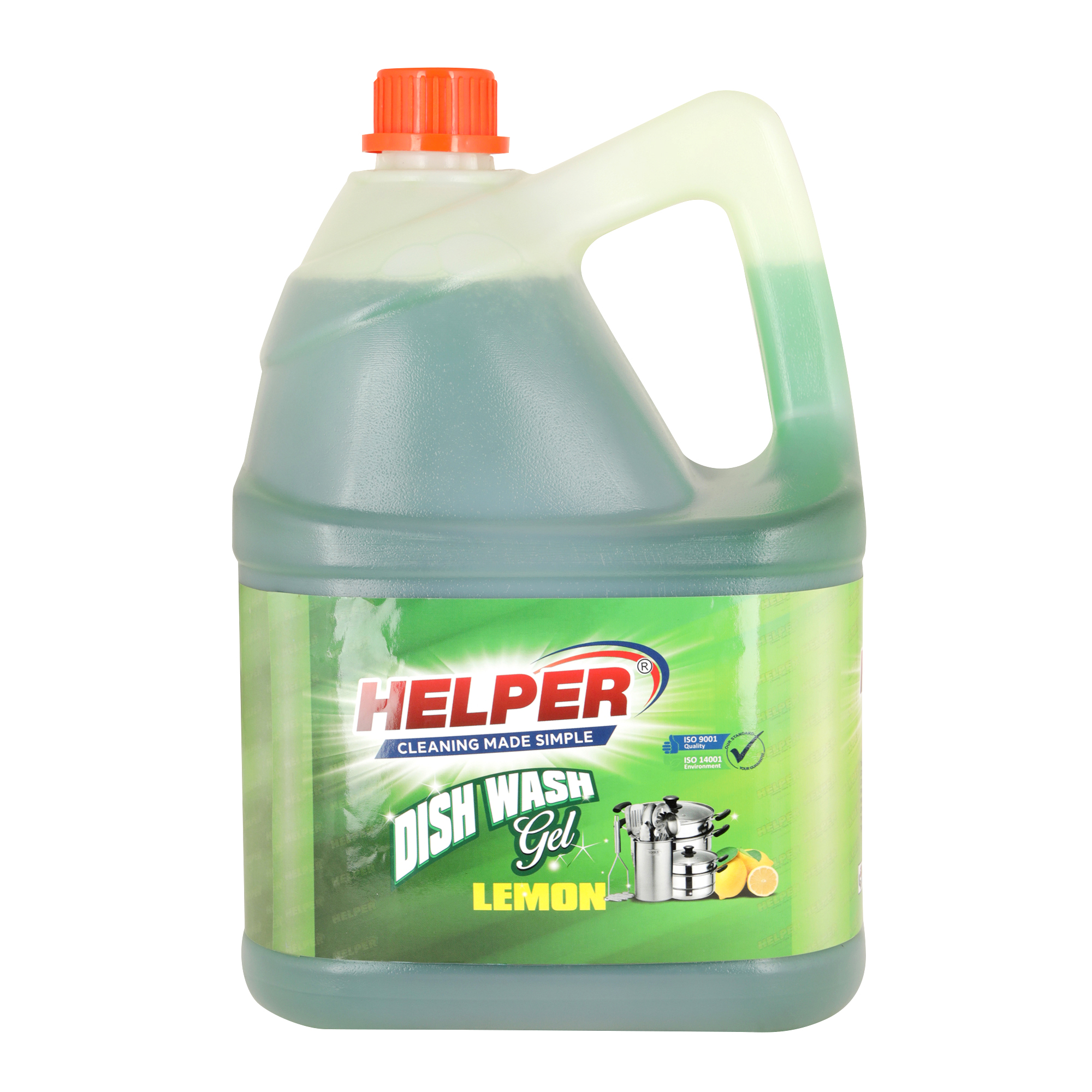 Helper Dish Wash Gel, Lemon (Green), 5L Can