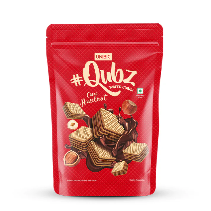 UNIBIC Qubz Wafer Cubes - Choco Hazelnut Sandwich Biscuit, 150 g