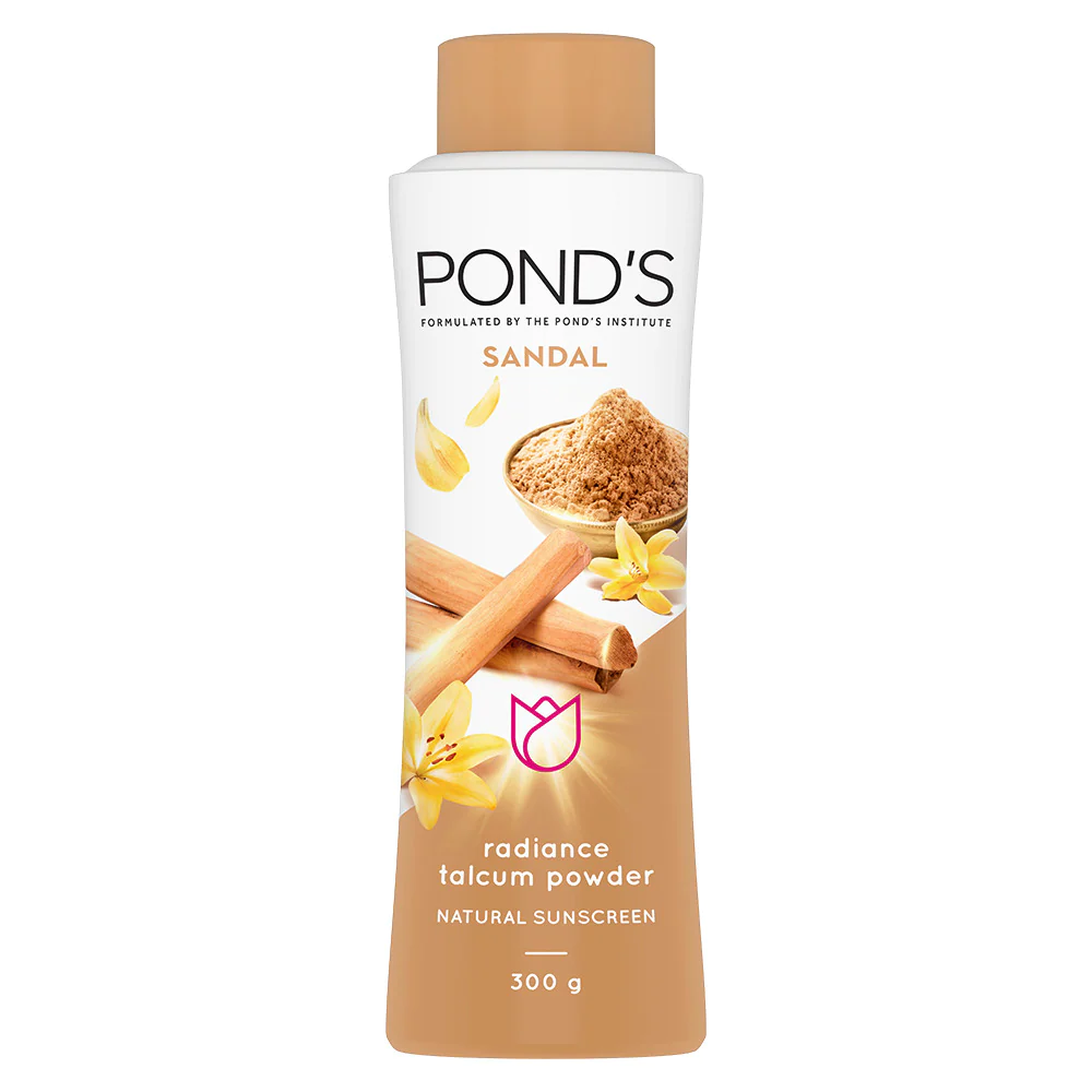 Pond's Natural Sunscreen Sandal Radiance Talcum Powder