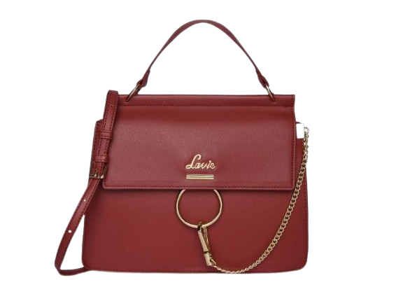 Lavie Women's Ria Flap Red Satchel Bag