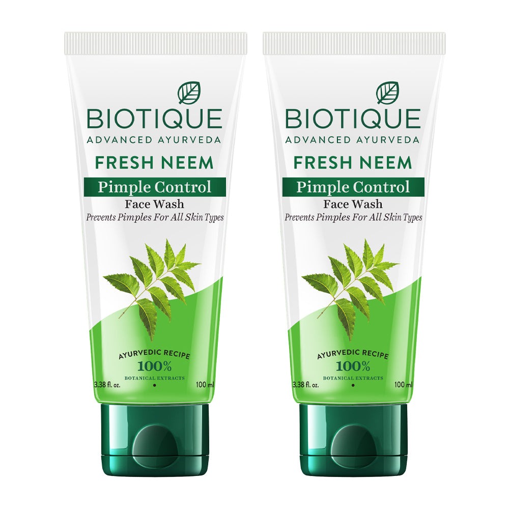 Biotique Fresh Neem Pimple Control Face Wash pack of 2