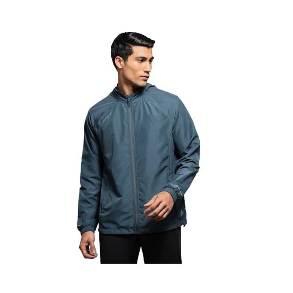 Men's Microfiber Fabric Water Resistant Convertible Hoodie Jacket - Mid Night Navy