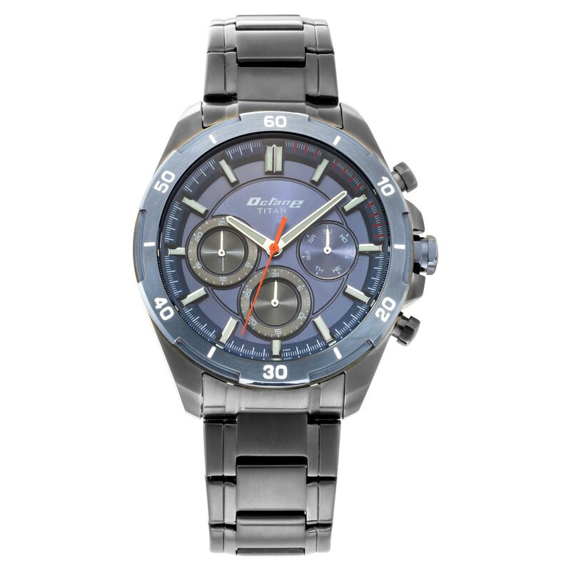 Titan Chronograph Silver Dial Quartz Stainless Steel Strap Men Watch