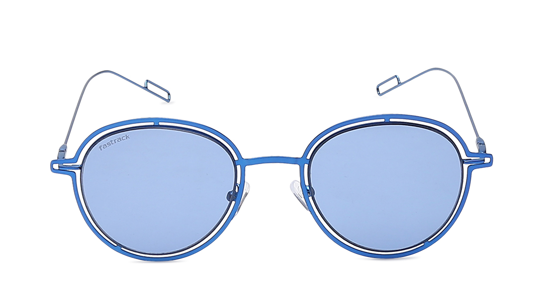 FASTRACK Blue Round Sunglasses for Men and Women M201BU2