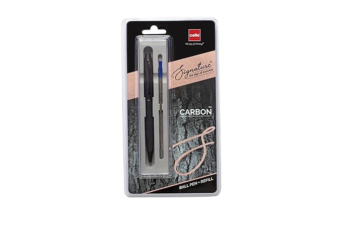 Cello signature carbon ball Pen+Refill bltr