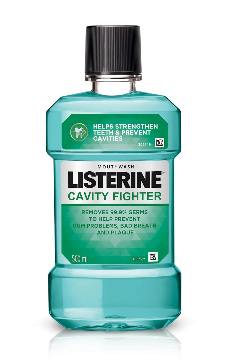 Listerine Cavity Fighter Mouthwash Liquid, Removes 99.9% Germs, prevents cavities,