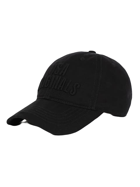 Super Combed Cotton Rich Solid Cap with Adjustable Back Closure - Black