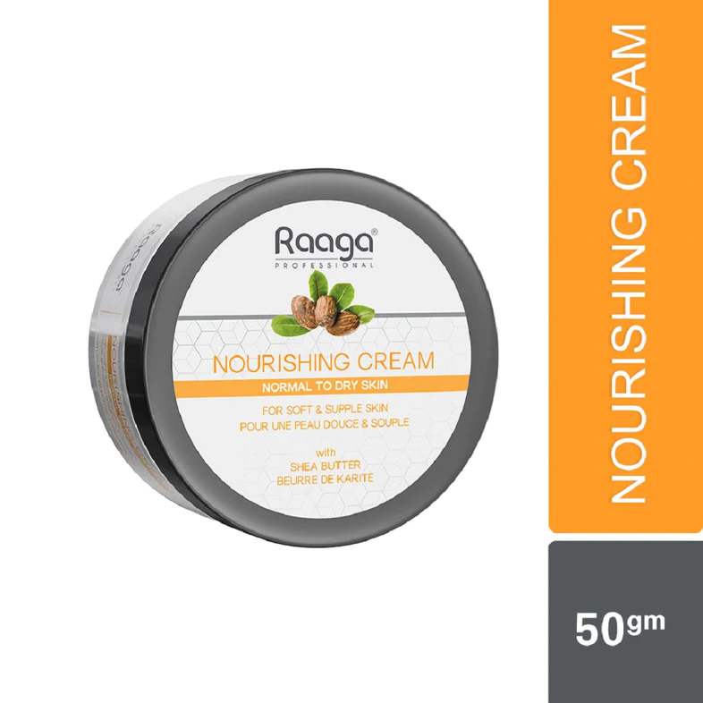 Raaga Professional Nourishing Cream, For Soft And Supple, Normal to Dry Skin, With Shea Butter, 50g