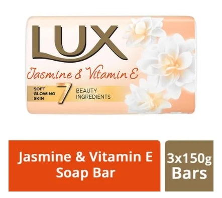 LUX Velvet Glow Jasmine & Vitamin E Bathing Beauty Soaps 150g (Pack of 3)