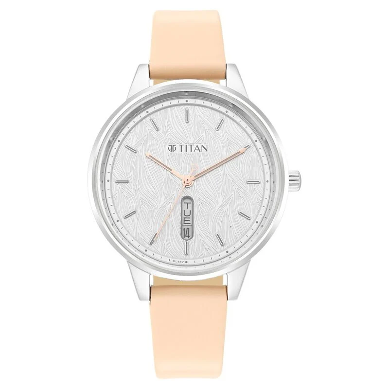 Titan Women's Precision Simplicity Watch: Silver Gradient Dial with Metal Strap