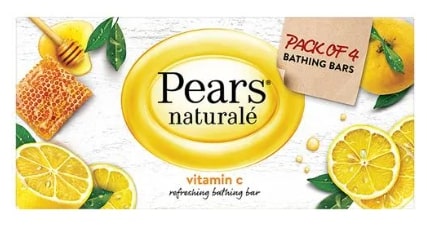 Pears Naturale Vitamin C Refreshing Bathing Bar, 125 g (Pack of 4)