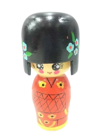 Wooden Japanese Doll (Height – 14 cm ) -  Shree Channapatna Toys