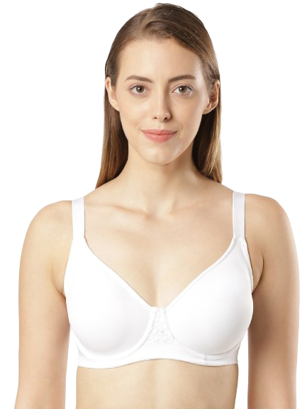 Jockey Women's Under-Wired Non-Padded Soft Touch Microfiber Elastane Full Coverage Minimizer Bra with Broad Wings - White