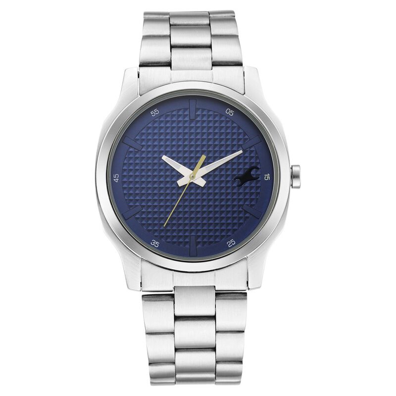 Fastrack Stunners Quartz Analog Blue Dial Metal Strap Watch for Guys
