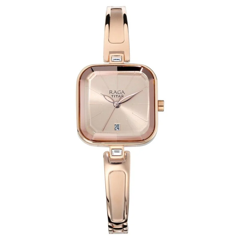 Titan Raga Viva Rose Gold Dial Women Watch With Metal Strap