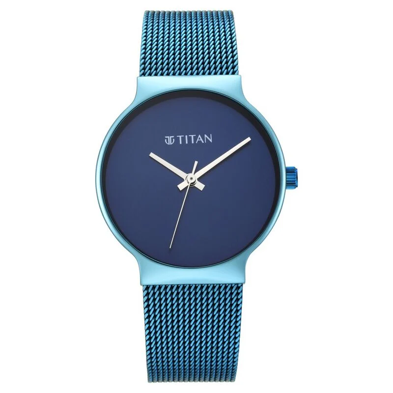Titan Slimline Blue Dial Analog Metal Strap watch for Women