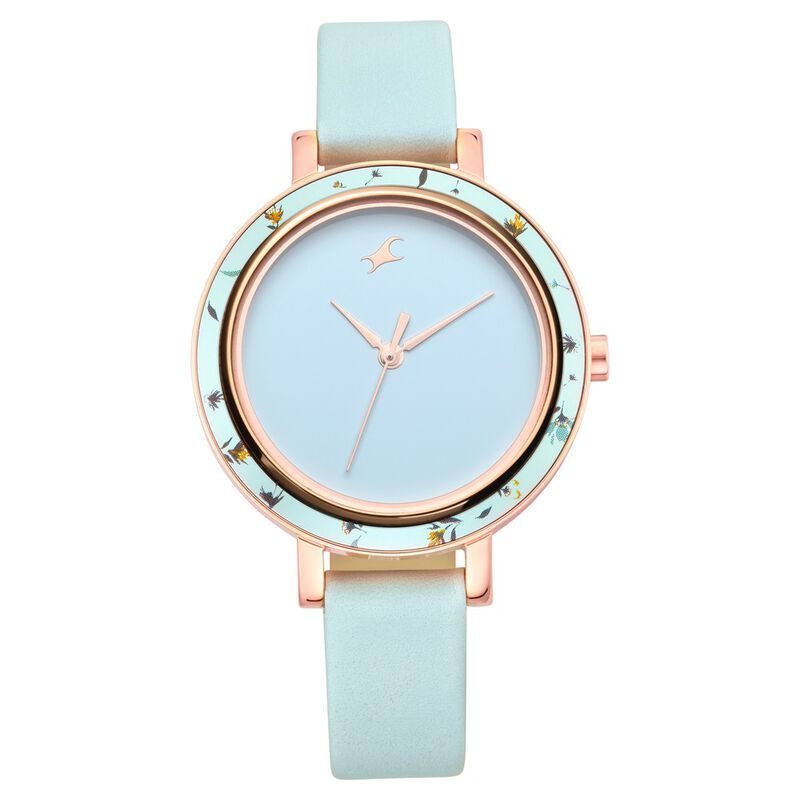 Fastrack Paint Me Quartz Analog Blue Dial Leather Strap Watch for Girls