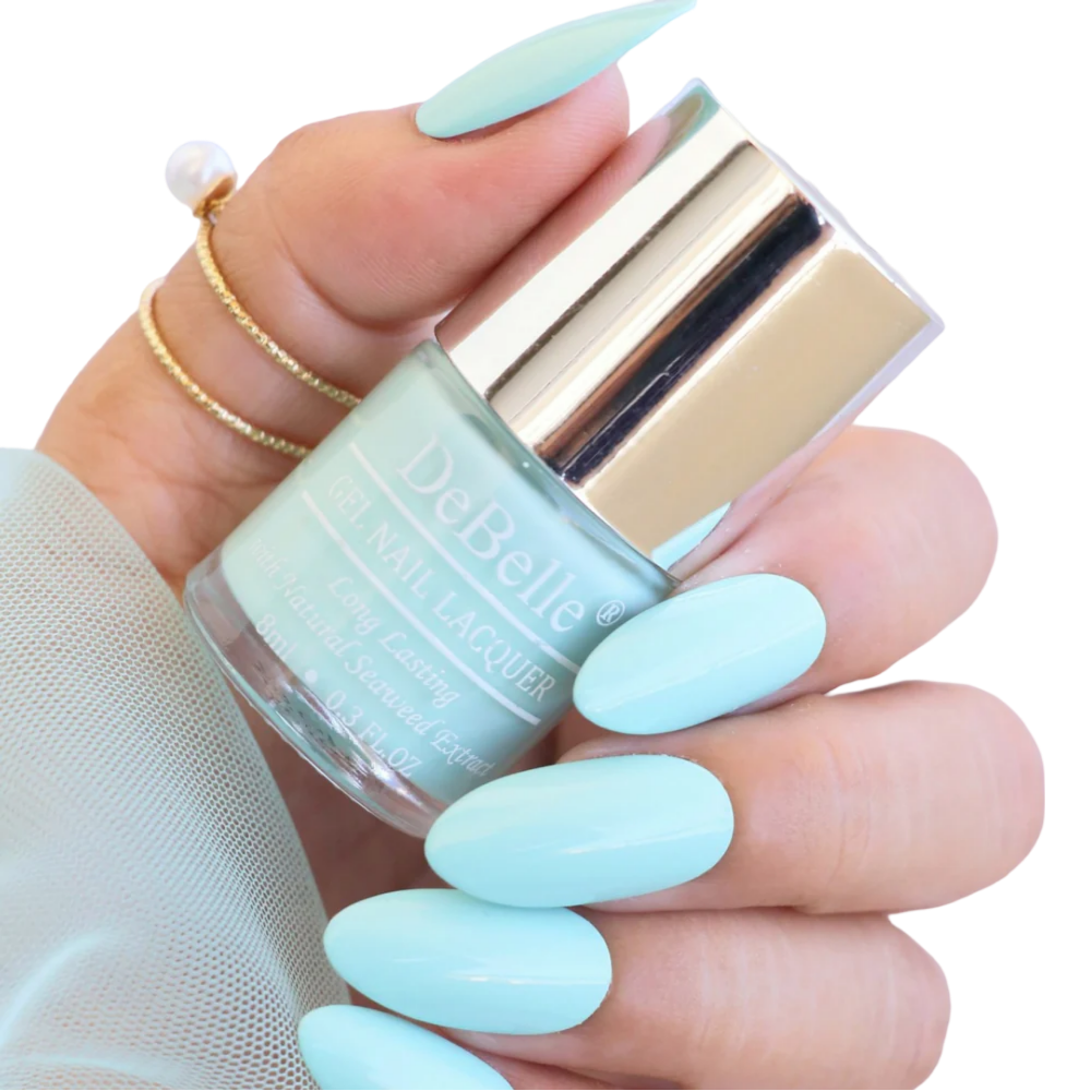 DEBELLE GEL NAIL LACQUER MINT AMOUR - (MINT BLUE NAIL POLISH), 8ML