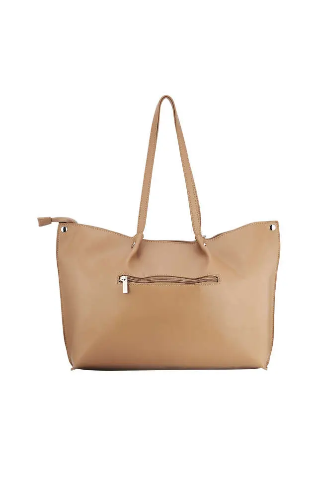 FASTRACK - Tan Tote - 2 FASTRACK - Tan Tote - 3 FASTRACK - Tan Tote - 4 FASTRACK - Tan Tote - 5 Fastrack PU Zipper Closure Women's Casual Tote Handbag - Tan