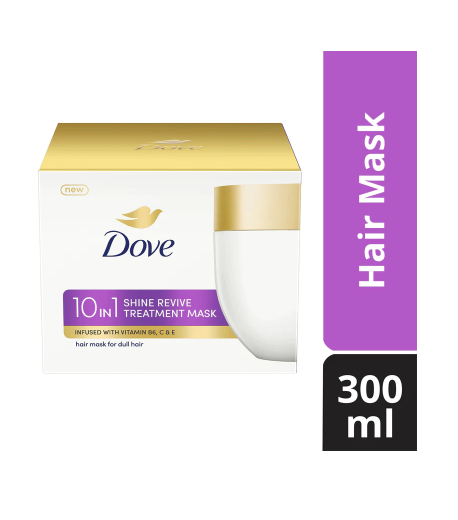 Dove 10 in 1 Shine Revive Treatment Hair Mask 300 ml, for dull hair