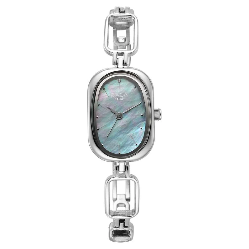 Titan Raga Viva Mother Of Pearl Dial Analog Metal Strap Watch for Women