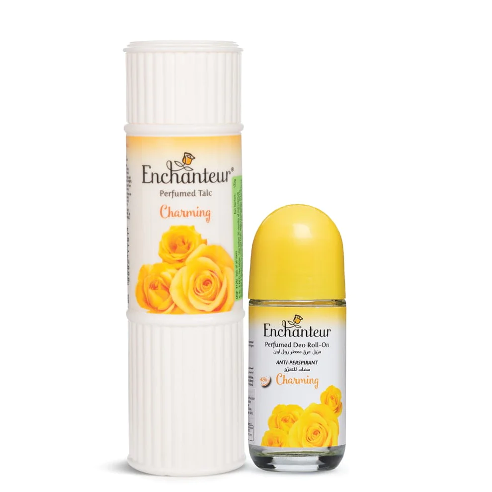 Enchanteur Charming Perfumed Body Talc 125gms & Charming Roll-On Deodorant 50ml