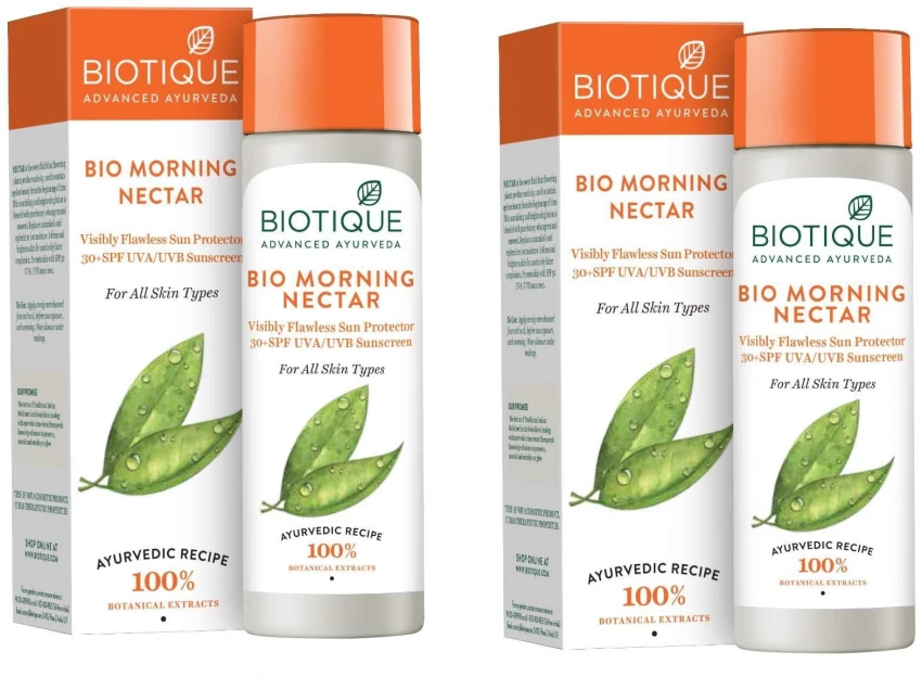 Biotique Pack Of 2 Morning Nectar Sun Protect Moisturizer (30+ Spf) 120ml