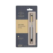 Parker Vector Stainless Steel (Gold Nib) Fountain Pen