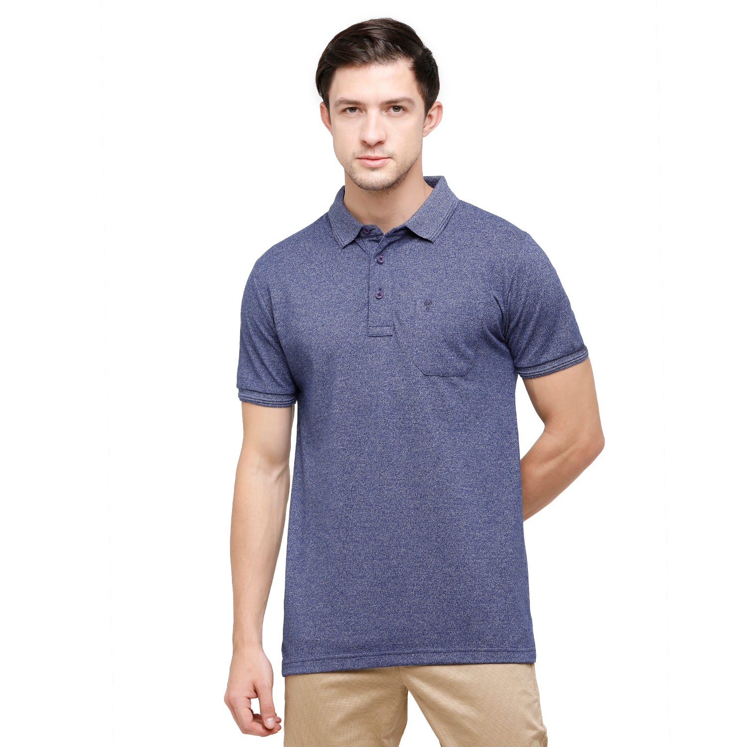 T-shirt Classic Polo Men's Navy Trendy Grindle Polo Half Sleeve Slim Fit T-Shirt | Proten - Navy