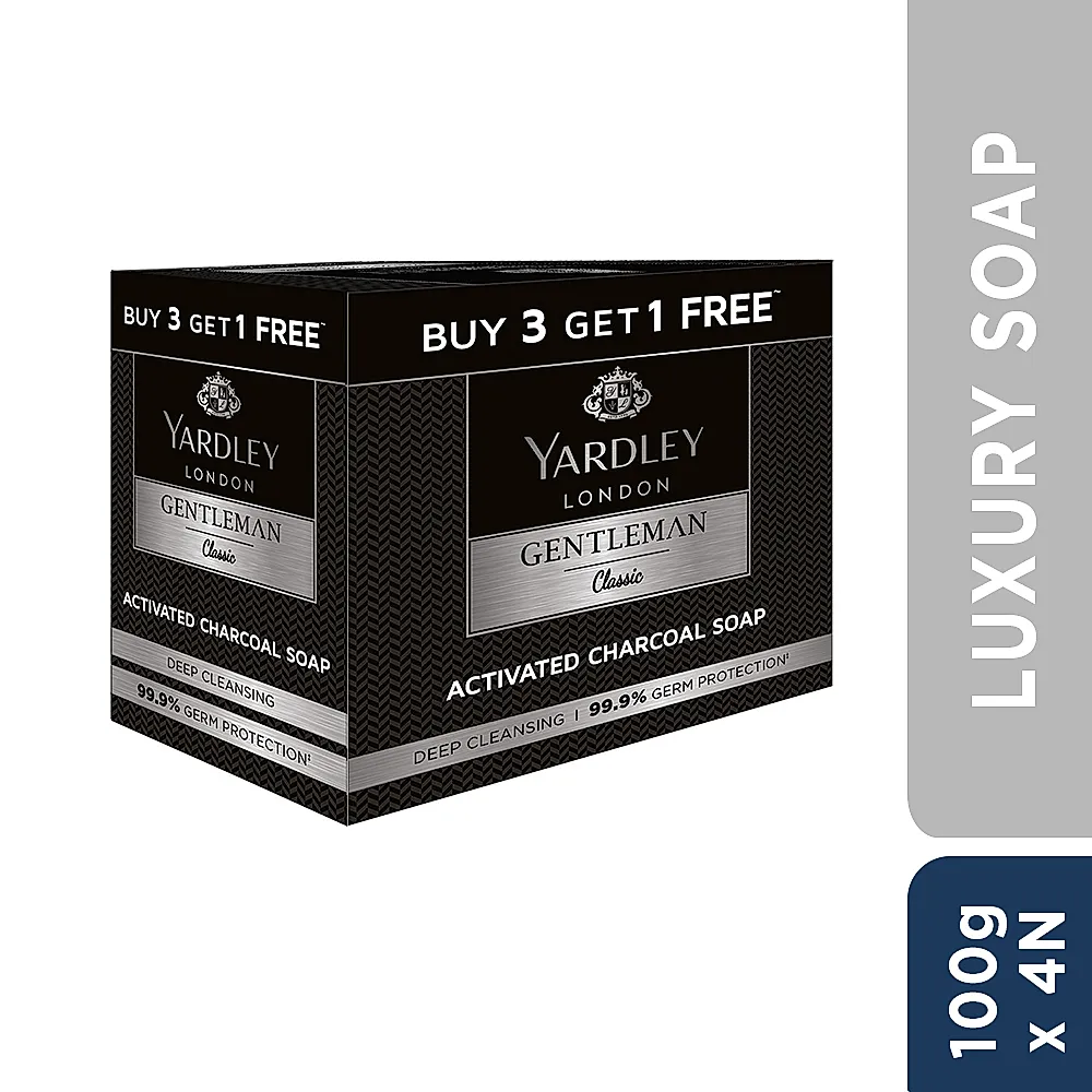 Gentleman Classic Activated Charcoal Soap Buy 3 get 1 Free (100gms x 3N + 1N)