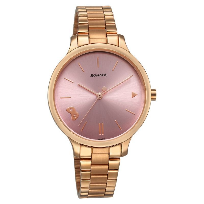 Sonata Play Pink Dial Watch for Women 87050WM02