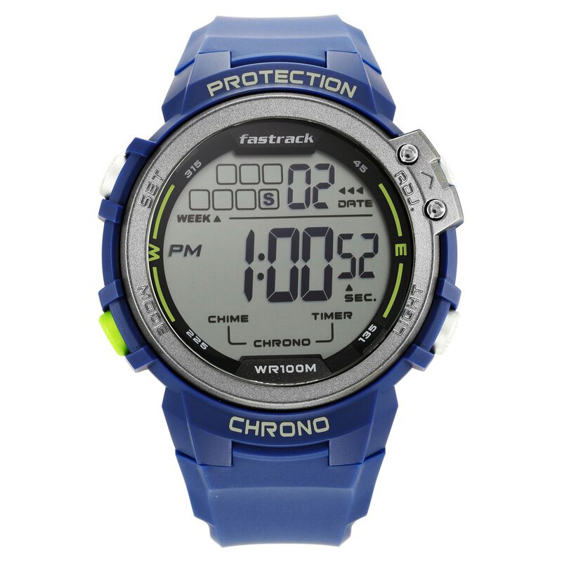 Fastrack Streetwear Digital Grey Dial Silicone Strap Watch for Guys