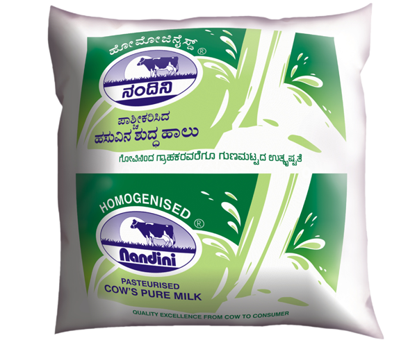 Nandini Homogenised Cow's Pure Milk-500ml Pouch