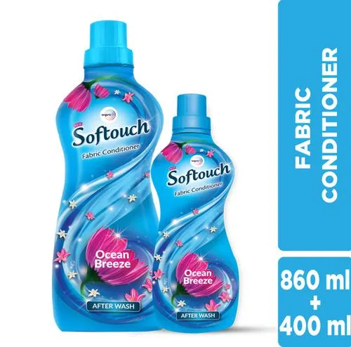 Softouch Ocean Breeze After Wash Liquid Fabric Conditioner, 860 ml (Get 400 ml Free)