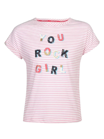 Jockey Girl's Super Combed Cotton Graphic Printed Relaxed Fit Short Sleeve T-Shirt