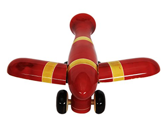 Wooden Stripped Aeroplane Toy - Shree Channapatna Toys