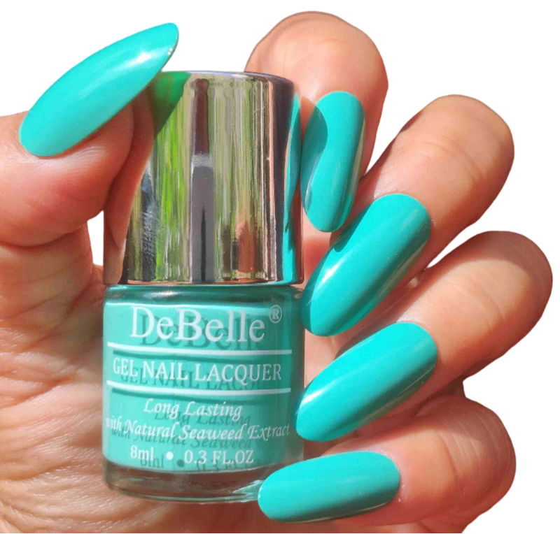 DEBELLE GEL NAIL LACQUER FRENCH HYDRANGEA - (TURQUOISE GREEN NAIL POLISH), 8ML