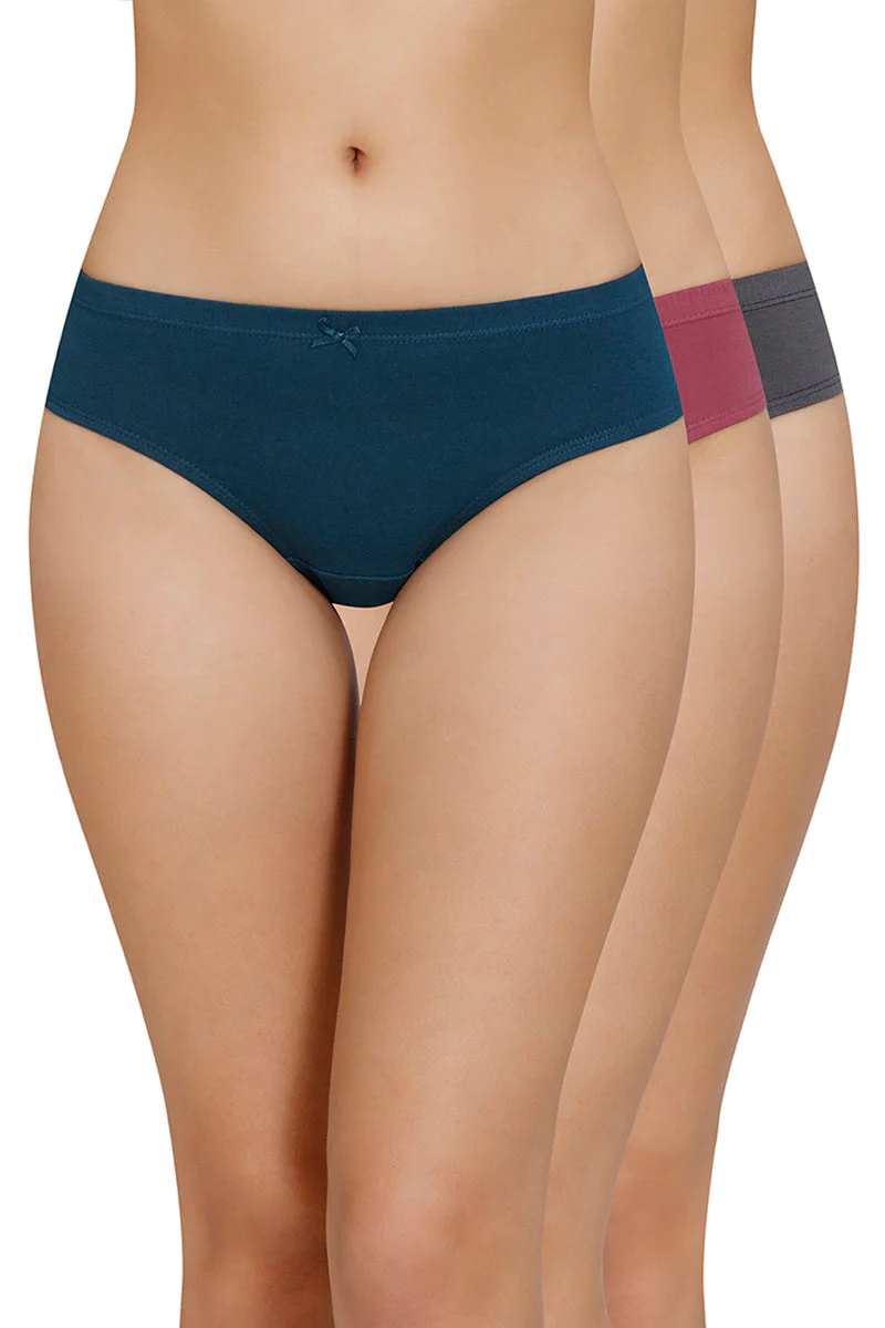Amante  Inner Elastic Solid Mid Rise Bikini Panty (Pack of 3)-B083