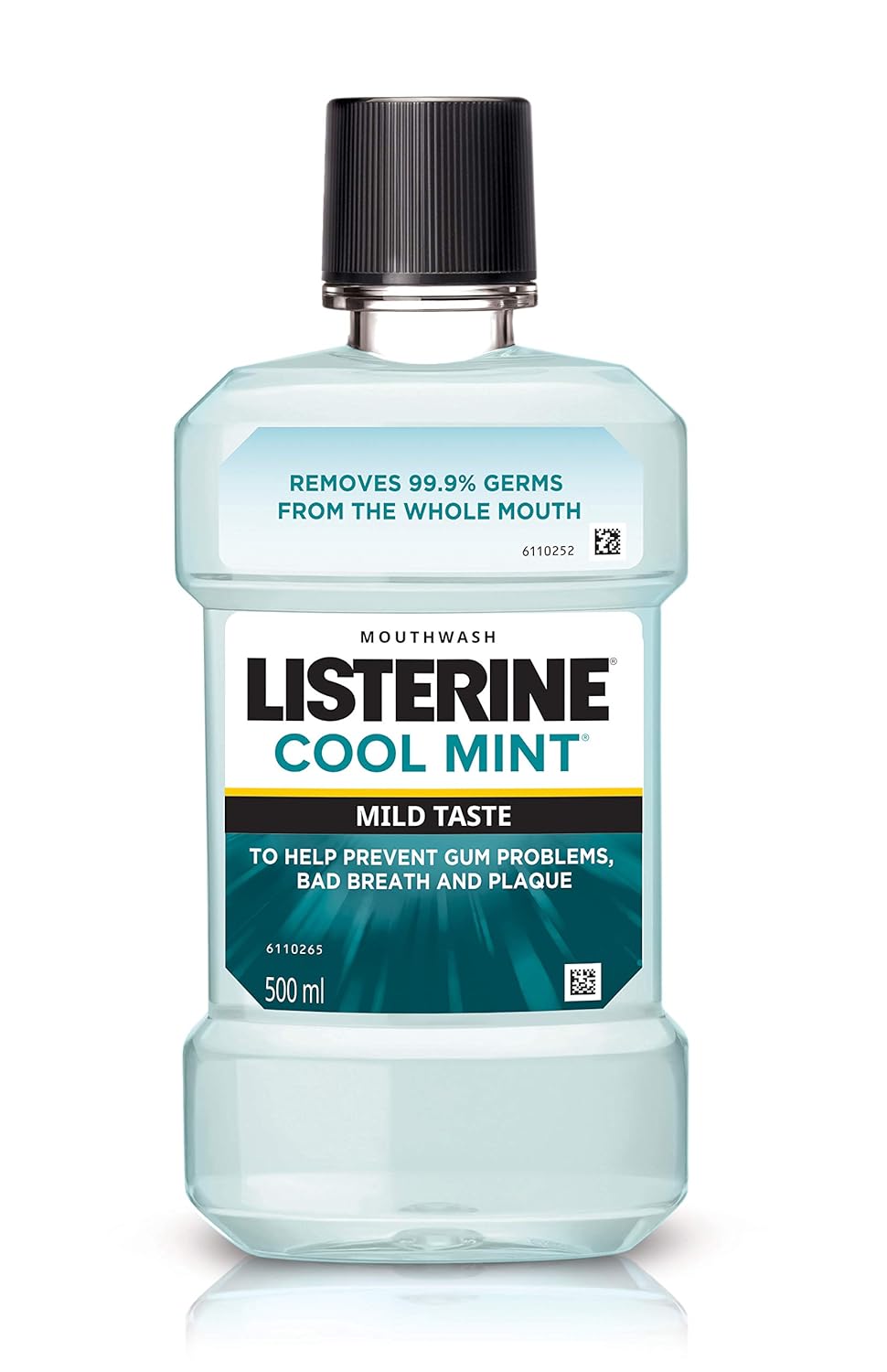 Listerine  Mild Taste Mouthwash Liquid, Removes 99.9% Germs,